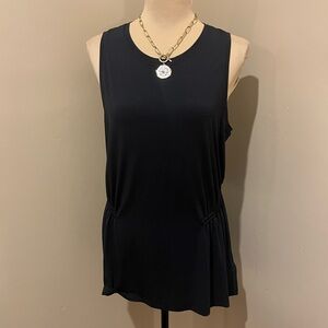 Athleta Black Tank Top with ruching on sides and back , size Large